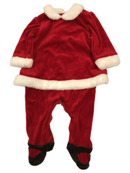 Infant Girls Plush Red & White Mrs Santa Claus Baby Outfit Jumpsuit