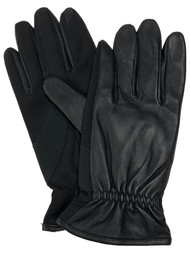 Isotoner Smartouch Men Black Stretch Leather Touchscreen Tech Gloves