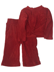 Infant Girls Red Shimmer Baby Outfit Christmas Holiday Pants & Top