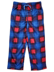 Boys Blue & Red Plaid Elastic Waist Pajama Bottoms Lounge Sleep Pants XXS 4-5