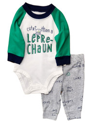 Infant Boys Green Cuter Than A Leprechaun St Patricks Bodysuit & Pants