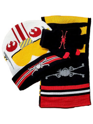 Boys Black & White 3 Piece Star Wars Scarf Beanie Hat & Gloves Set