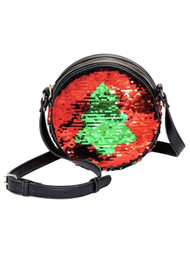 Mad Love Red Green Sequin Christmas Tree Crossbody Purse Hand Bag Handbag