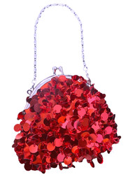 Toby NYC Girls Red Sequin Beaded Coin Purse Wristlet Wallet Christmas Holiday