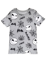 Disney Boys Gray Nightmare Before Christmas Short Sleeve Halloween Shirt