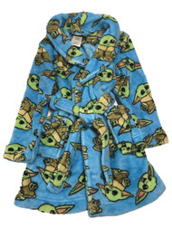 Star Wars Toddler Boys Plush Blue Fleece Baby Yoda Bathrobe Bath Robe 3T