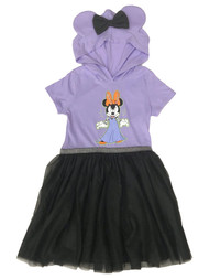 Disney Girls Purple & Black Minnie Mouse Tulle Halloween Dress