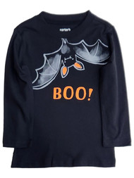 Toddler Boys Black Upside Down Bat Halloween Long Sleeve T-Shirt