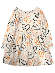 Infant & Toddler Girls White Orange & Black Heart Halloween Baby Dress