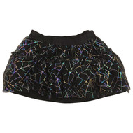 Girls Black Metallic Rainbow Tulle Spiderweb Spider Halloween Skirt