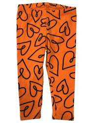 Infant & Toddler Girls Orange & Black Heart Pants Halloween Leggings