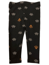 Infant & Toddler Girls Black & Orange Cat Witch Pants Halloween Leggings