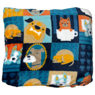 The Big One Oversized Plush Blue Patchwork Puppy Dogs Throw Blanket - 5ft x 6ft