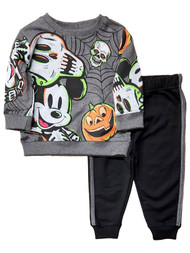 Infant & Toddler Boys Black Mickey Mouse Halloween Sweatshirt & Pants Set