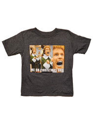 Boys Gray Elf Christmas Holiday Short Sleeve Tee Shirt T-Shirt