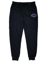 Marvel Mens Black & Purple Logo Joggers Yoga Sweatpants