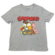 Garfield & Odie Womens (Jrs) Gray Kitty Cat & Puppy Dog Tee Shirt T-shirt