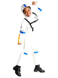 Hyde & Eek Boys Girls White Astronaut Jumpsuit & Helmet Halloween Costume