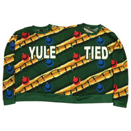 Adult Mens & Womens Green Yule Tied Christmas Holiday Couples Yuletide Sweater