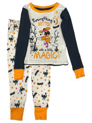 Disney Girls Beige Minnie Mouse Magic Witch Halloween Sleep Set Pajamas
