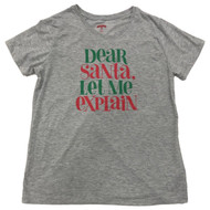 Womens Gray Dear Santa Let Me Explain Christmas Holiday T-Shirt Tee Shirt