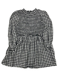 Infant & Toddler Girls Black & White Plaid Flannel Christmas Holiday Dress
