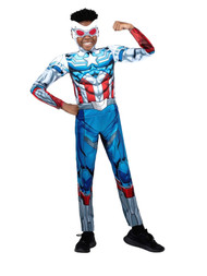 Boys Avengers Captain America Muscle Jumpsuit Halloween Costume