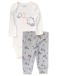 Carters Infant Boys White Ghost Halloween Bodysuit & Print Pants Set