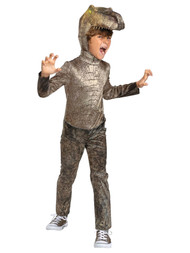 Boys Jurassic World Glowing Eyes T-Rex Dinosaur Halloween Costume M (7/8)