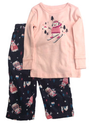 Infant Baby Girls Blue Snowman Holiday Sleep Set Christmas Pajamas 12m