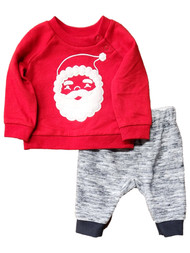 Infant Baby Boys Red Santa Claus Sweatshirt & Pants Set Christmas Outfit