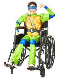 Boys TMNT Leo Leonardo Muscle Jumpsuit Costume Wheelchair Adaptive