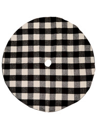 48 inch Black & Beige Buffalo Plaid Soft Flannel Christmas Holiday Tree Skirt
