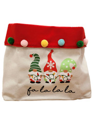 18X18X14 inch Gnomes FaLaLa Red & Beige Box Merry Christmas Holiday Tree Skirt