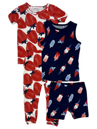 Carters Infant & Toddler Girls 4PC Strawberry & Popsicle Pajama Sleep Set