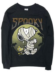 Peanuts Womens (Jrs) Sequin Snoopy Mummy Halloween Sweat Shirt Sweatshirt