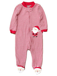 Carters Infant Boy or Girl Santa Claus Stripe Sleeper Christmas Sleep & Play 9m