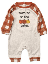 Infant Boys & Girls Brown "Take Me To The Patch" Outfit Jumper Coverall
