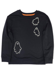 Girls Black Ghost Halloween Sweatshirt Sweat Shirt Sweater XL (14)