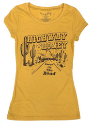Junior Womens Yellow Highway Honey Cactus T-Shirt Tee Shirt