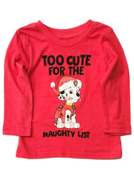 Infant Boys Red Paw Patrol Holiday Christmas Long Sleeve Tee Shirt T-Shirt 24m
