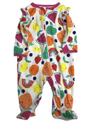 Infant Girls Colorful Rainbow Fruit Themed Baby Sleeper Footie Pajamas