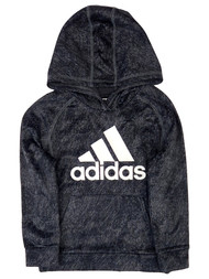 Adidas Boys Gray & White Adidas Hoodie Sweatshirt With Front Pocket