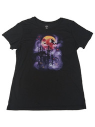 Junior Celebrate Womens Black Good Night Halloween T-Shirt Tee Shirt