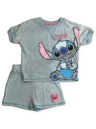 Disney Infant & Toddler Girls Blue Stitch Baby Outfit Shorts & Top Set