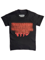 Boys Black Short Sleeve Stranger Things Tee Shirt T-Shirt Size 5