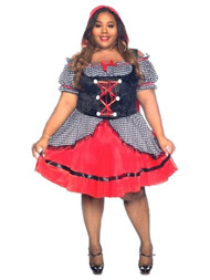 Wonderland Womens Darling Miss Red Hooded Dress Costume 1X (16/18)