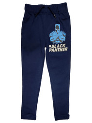 Marvel Boys Blue Black Panther 2 Pocket Elastic Waist Jogger Sweats Pants