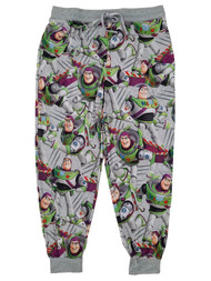 Toy Story Mens Gray Buzz Lightyer AOP Sleep & Lounge Pants Pajama Bottoms
