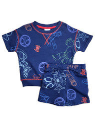 Marvel Toddler Boys Blue Spider-Man & Friends Shirt & Shorts Outfit Set